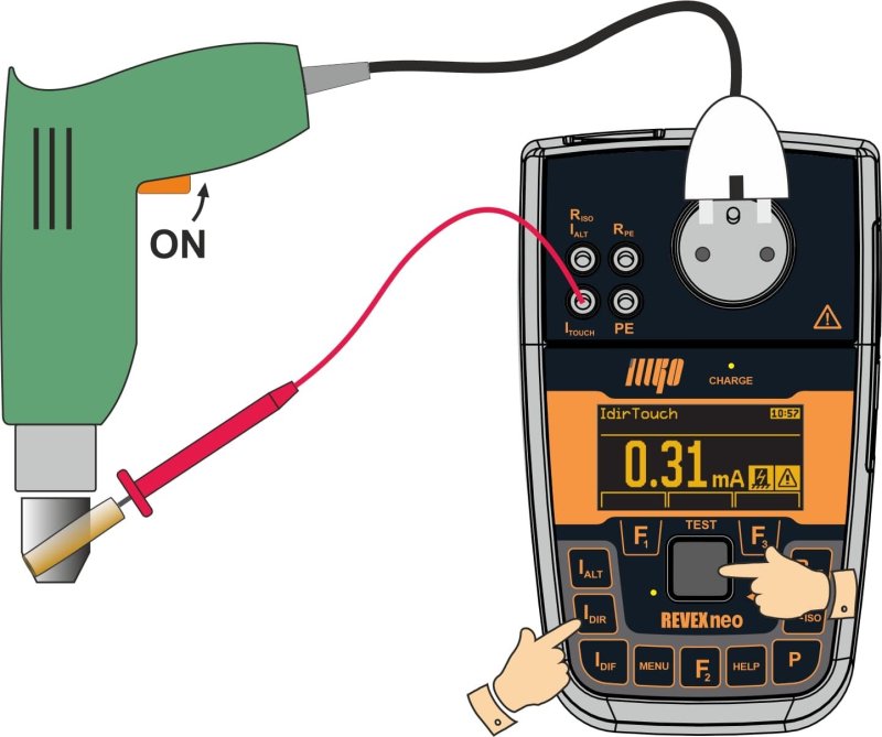 ILLKO REVEXneo + kalibrace - Revízny tester elektrických spotrebičov 0–20 mA