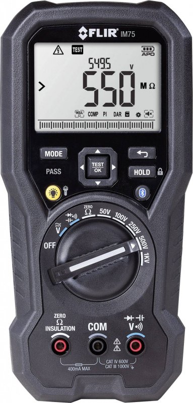 FLIR IM75 multimetr s testerem izolace, TRMS, 1000V, IP54