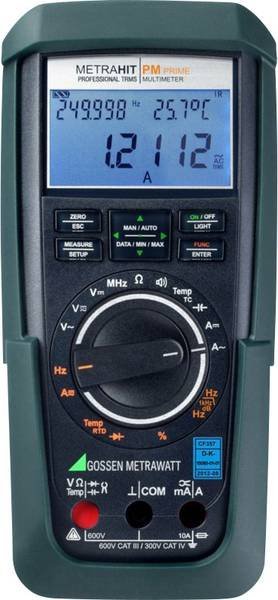 Gossen Metrawatt METRAHit PM PRIME - digitálny multimeter s trojitým displejom, meracie vedenia a ochranné gumové puzdro