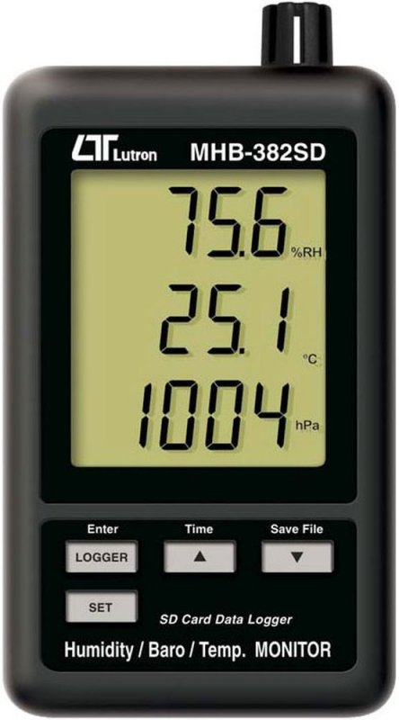 Lutron MHB 382SD - digitálny teplomer s vlhkomerom a barometrom, rozmery 132 x 80 x 32 mm