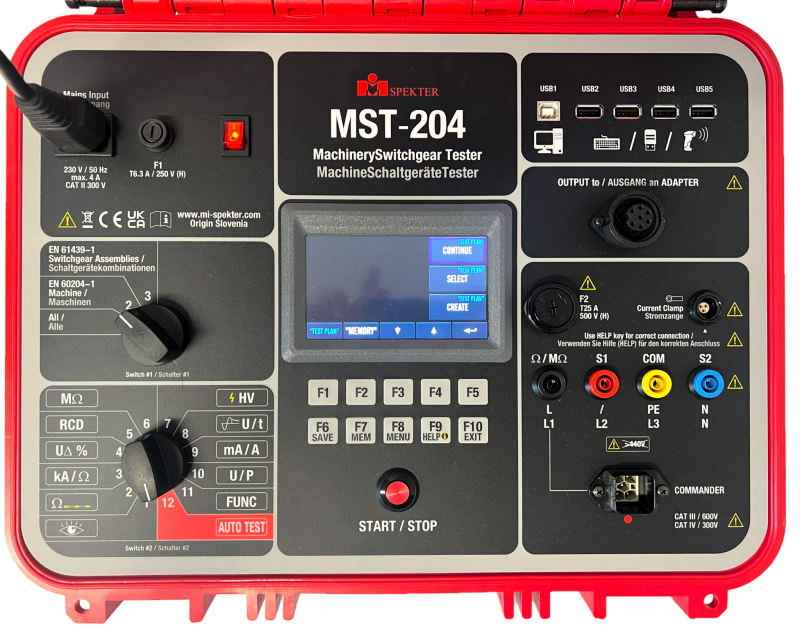 MI Spekter MST-204 - Tester elektrických časti strojných zariadení Meranie izolácie 100 MΩ