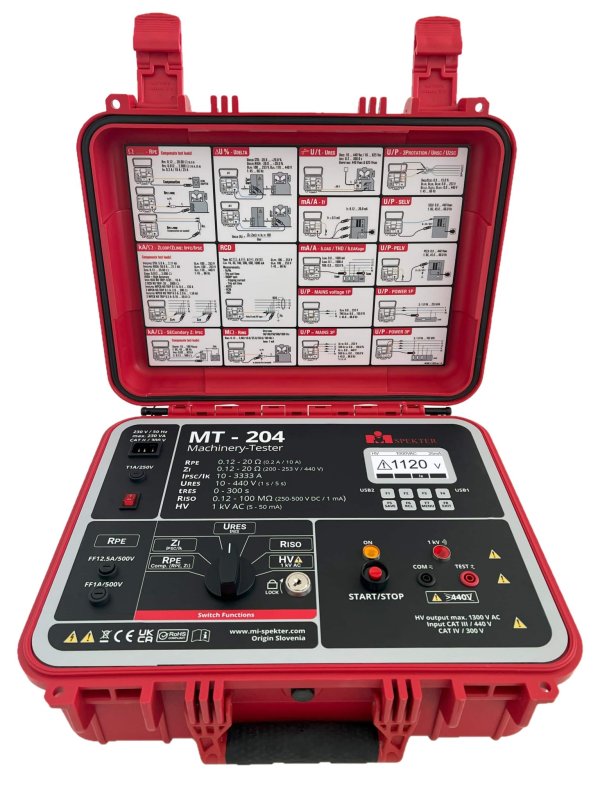 MI Spekter MT-204 - Tester elektrických časti strojných zariadení meranie izolácie do 100 MΩ