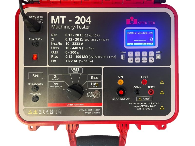 MI Spekter MT-204 - Tester elektrických časti strojných zariadení meranie izolácie do 100 MΩ