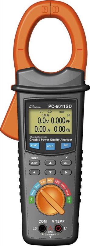 Lutron PC 6011SD - Kliešťový wattmeter 10–600 V AC