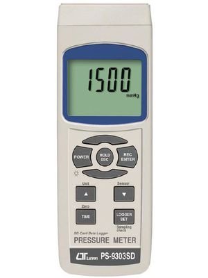 Lutron PS-9303SD tlakomer so záznamom na SD kartu, meraný rozsah 2–400 bar, rozhranie RS232/USB