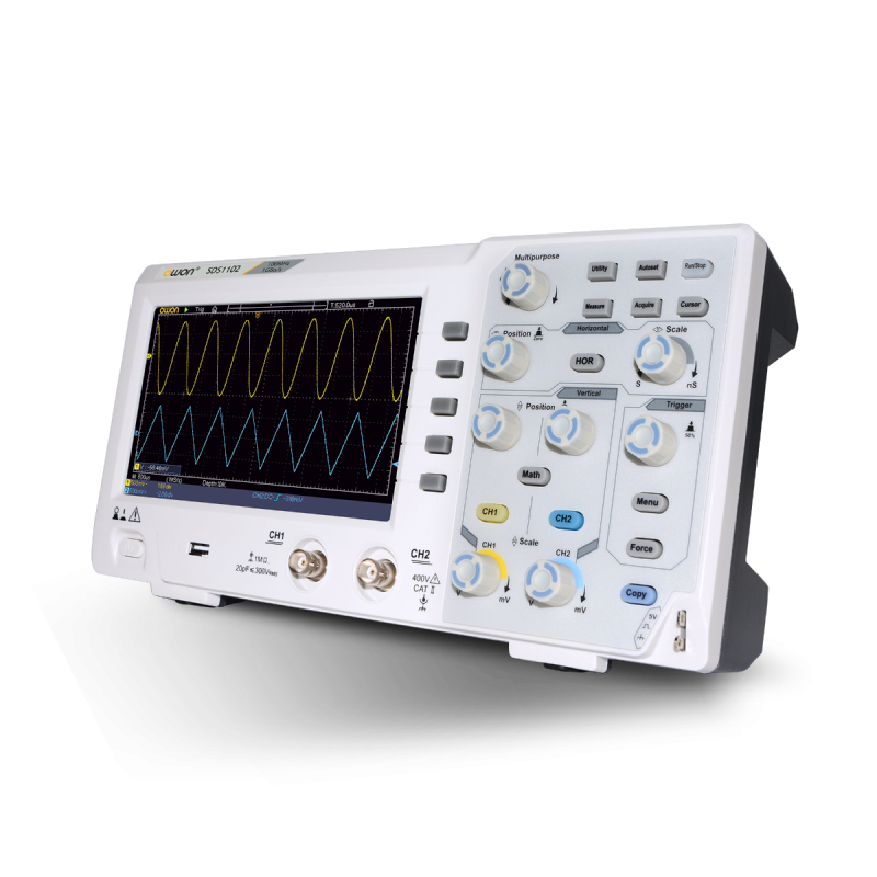 OWON SDS1102 - osciloskop dvojkanálový 100MHz so 7" LCD displejom