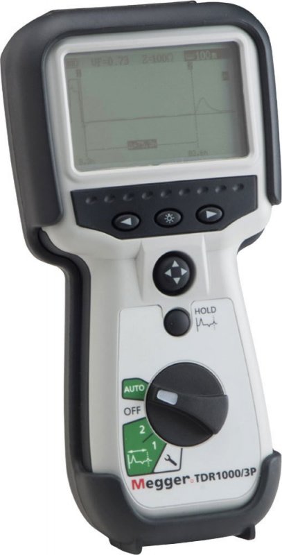 Megger TDR1000/3P Jednokanálový ručný impulsný reflektometer s LCD displejom a meracími vodičmi pre testovanie káblov