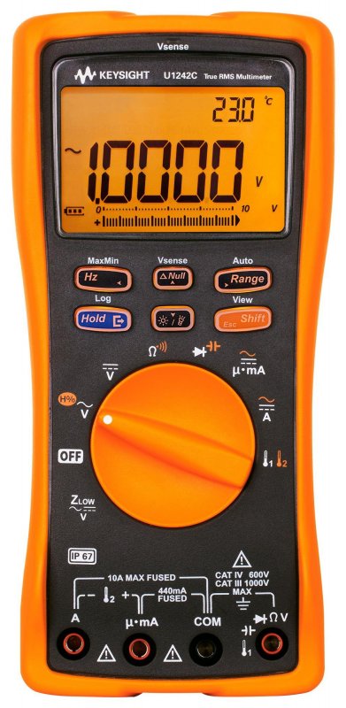 Keysight U1242C digitálny multimeter True RMS s LCD displejom, meracími shnúrami a batériou