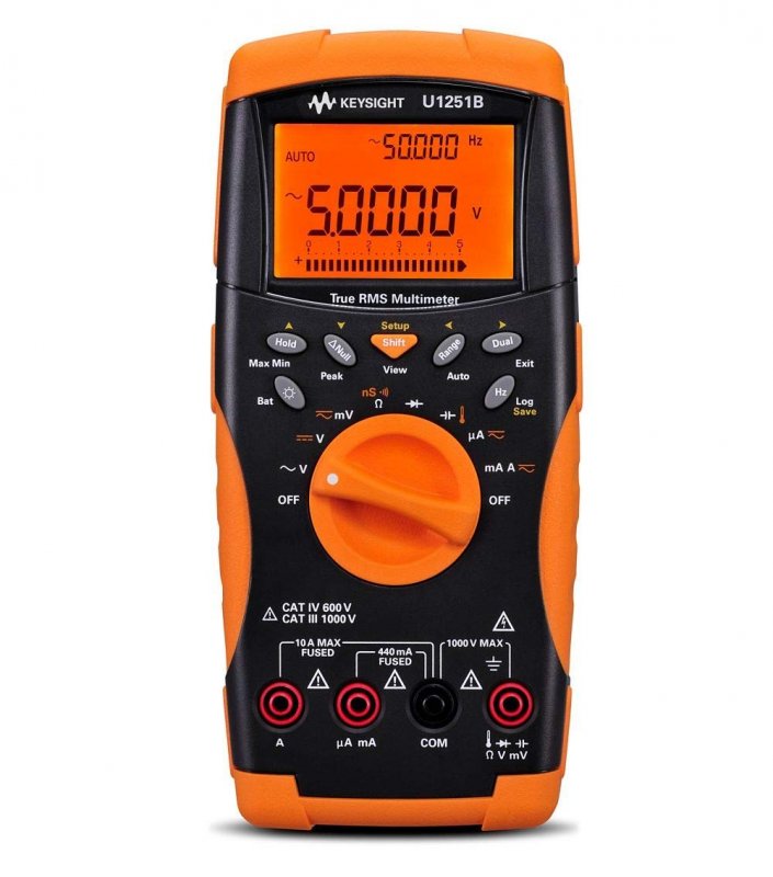 Keysight U1251B digitálny multimeter True RMS s LCD displejom, Bluetooth a IrDA rozhraniami, nárazuvzdorným puzdom a príslušenstvom
