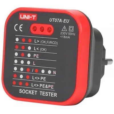 UNI-T UT07A-EU - Tester zásuviek 230 V