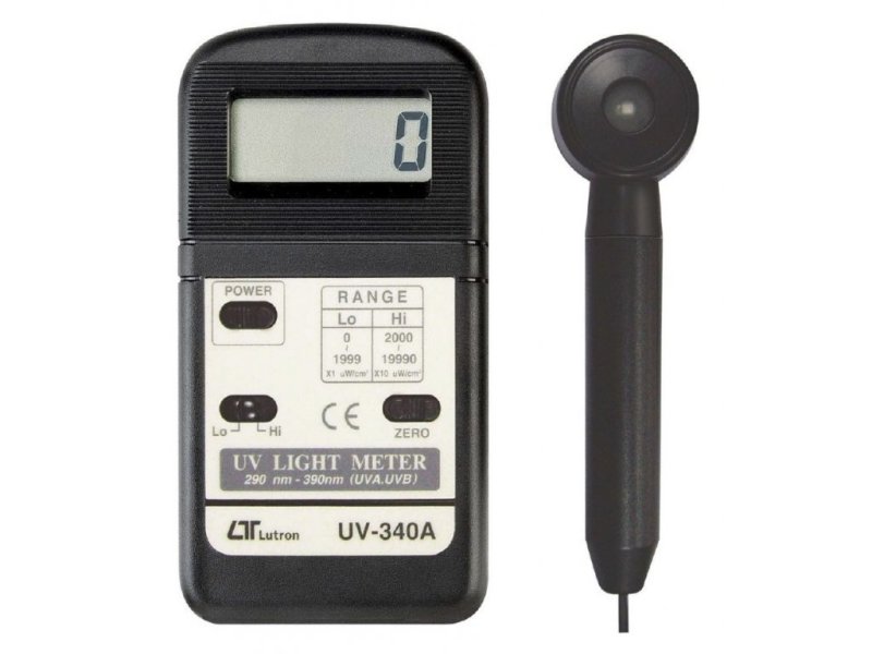 Lutron UV-340A měřič UV záření s displejem a senzorem, měří UV A+B 0–19990 µW/cm²