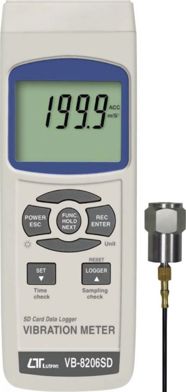 Lutron VB-8206SD vibrometr s externím vibračním senzorem a LCD displejem