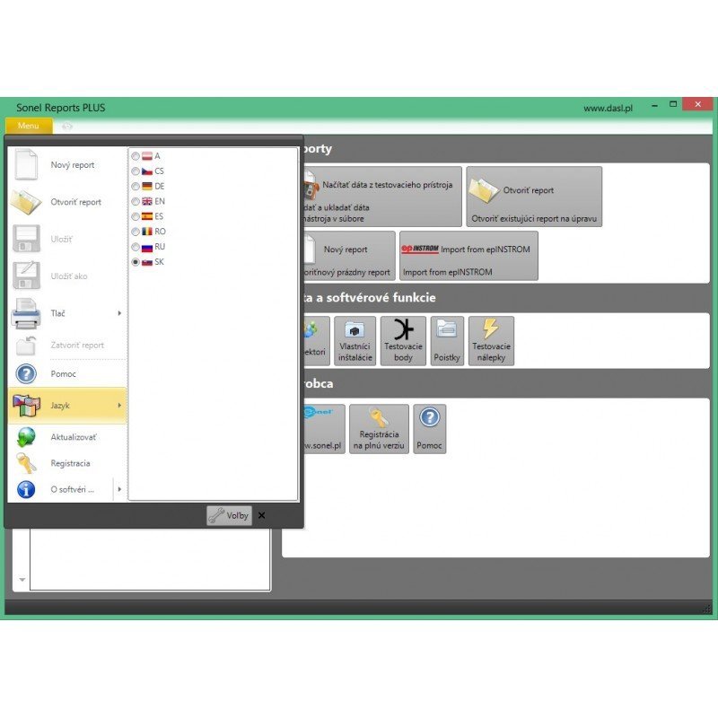Sonel Reports PLUS - Software pro přístroje Sonel MPI-540-PV