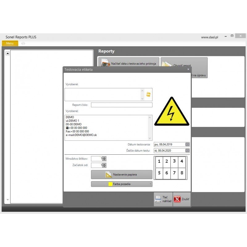 Sonel Reports PLUS - Software pro přístroje Sonel MPI-540-PV