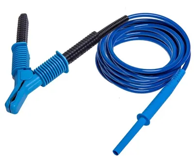 Sonel 3 m modrý kábel 15 kV, CAT IV 1000 V, zakončený krokodýlí svorkou