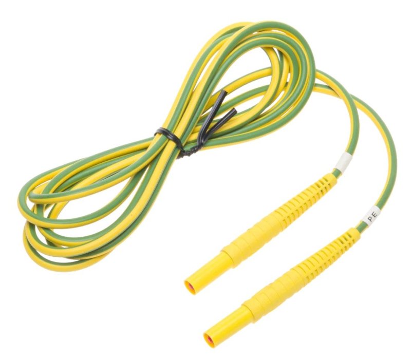 Sonel meracie vedenie 2,2 m, žlutozelené, so menovitým napätím 1 kV a banánovými zástrčkami