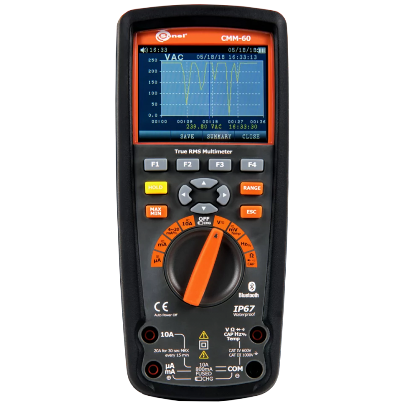 Sonel CMM-60 digitální TRMS multimetr se záznamem, barevným displejem a Bluetooth