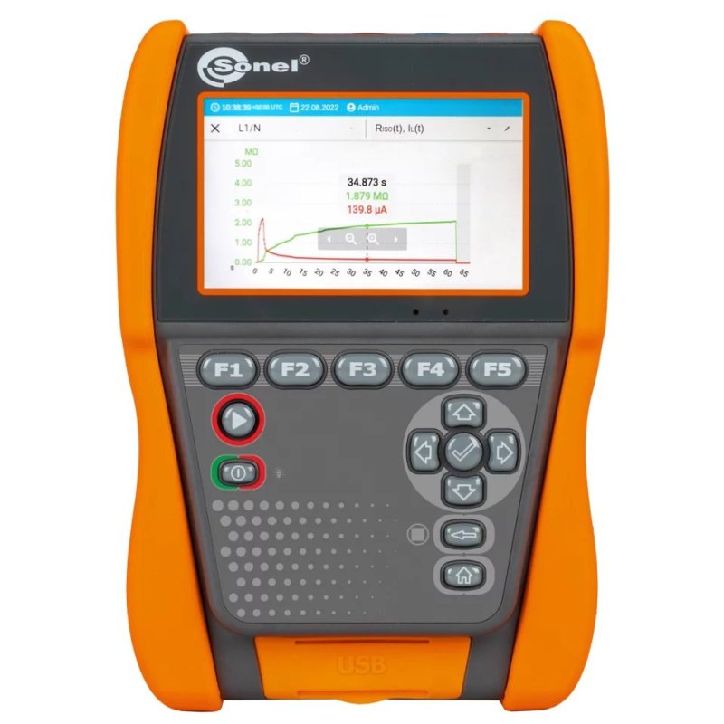 Sonel MIC-2511 - ESD testovacie zariadenie, merac izolačného odporu s testovacie napätie 5 kV, krytím IP65 a nabíjateľnou batériou LI-Ion