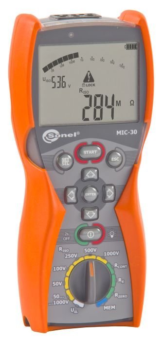 Sonel MIC-30 měřič izolačního odporu do 100 GΩ s testovacím napětím 50–1000 V